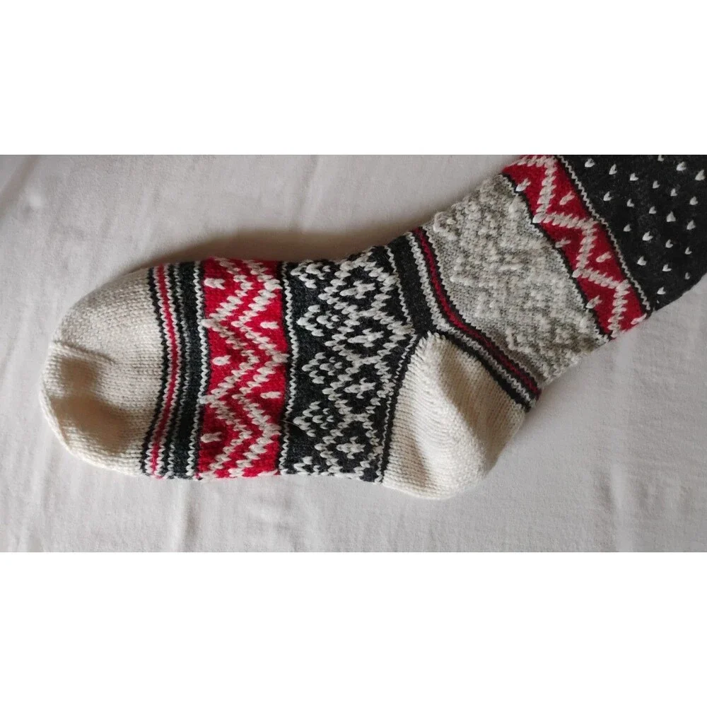 Pottery Barn Kids Fair Isle Wool Christmas Stocking Monogramed Mom Cabin EUC